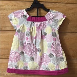 Charming Pink and Yellow dress with Flutter Sleeves and Bloomers 6 Months Cotton